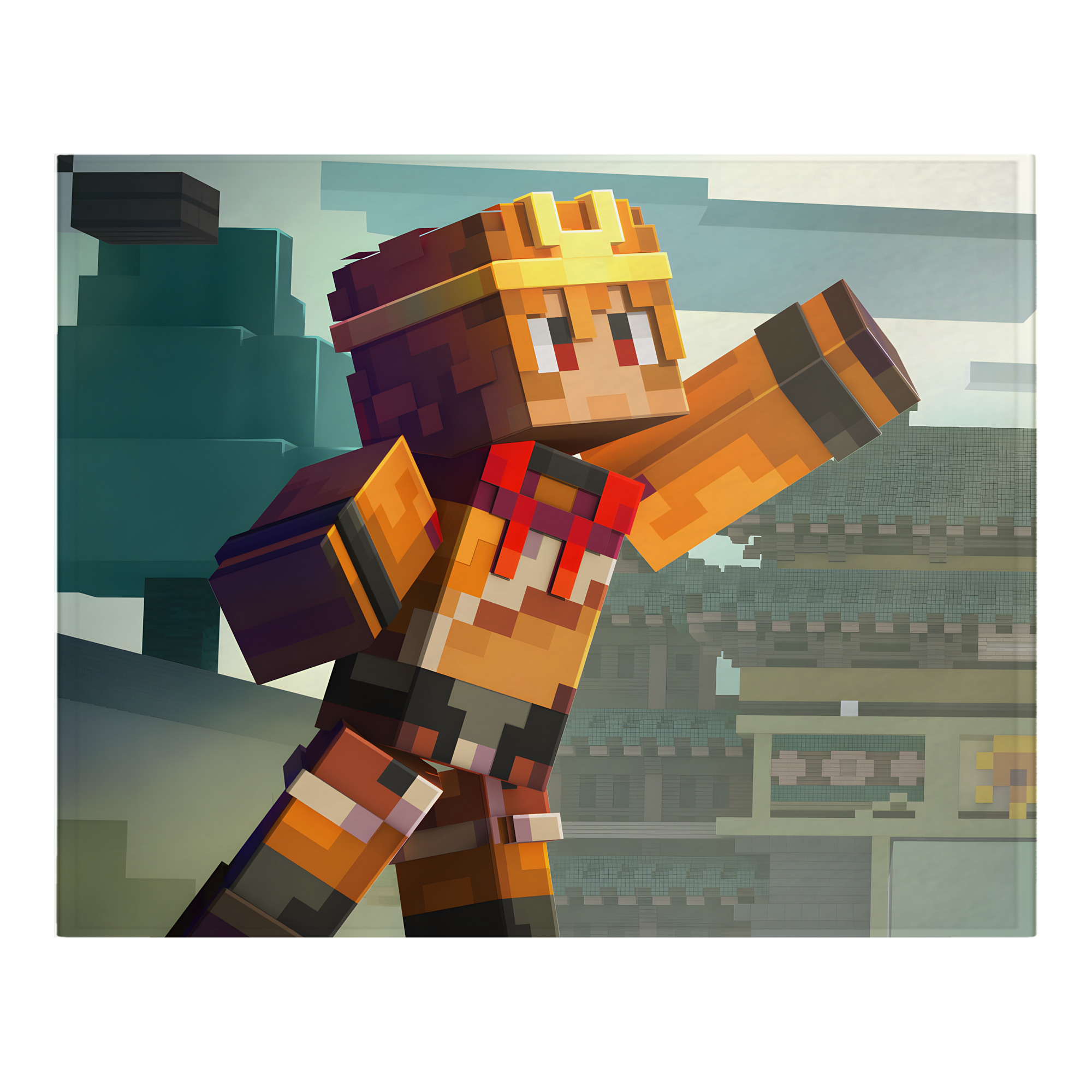 （画像用） マインクラフト ブロックの世界 Minecraft MC Block world フランネルブランケット・多サイズ対応（横型）
