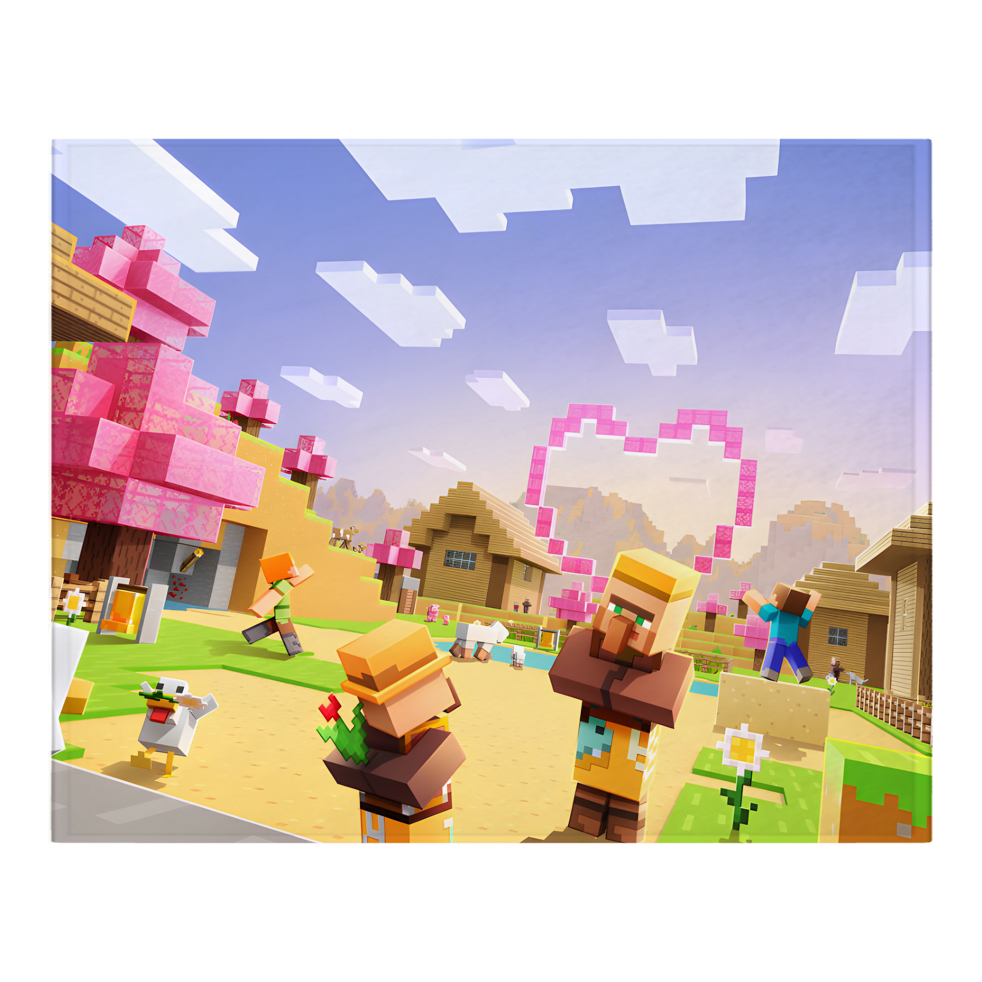 （画像用） マインクラフト ブロックの世界 Minecraft MC Block world フランネルブランケット・多サイズ対応（横型）