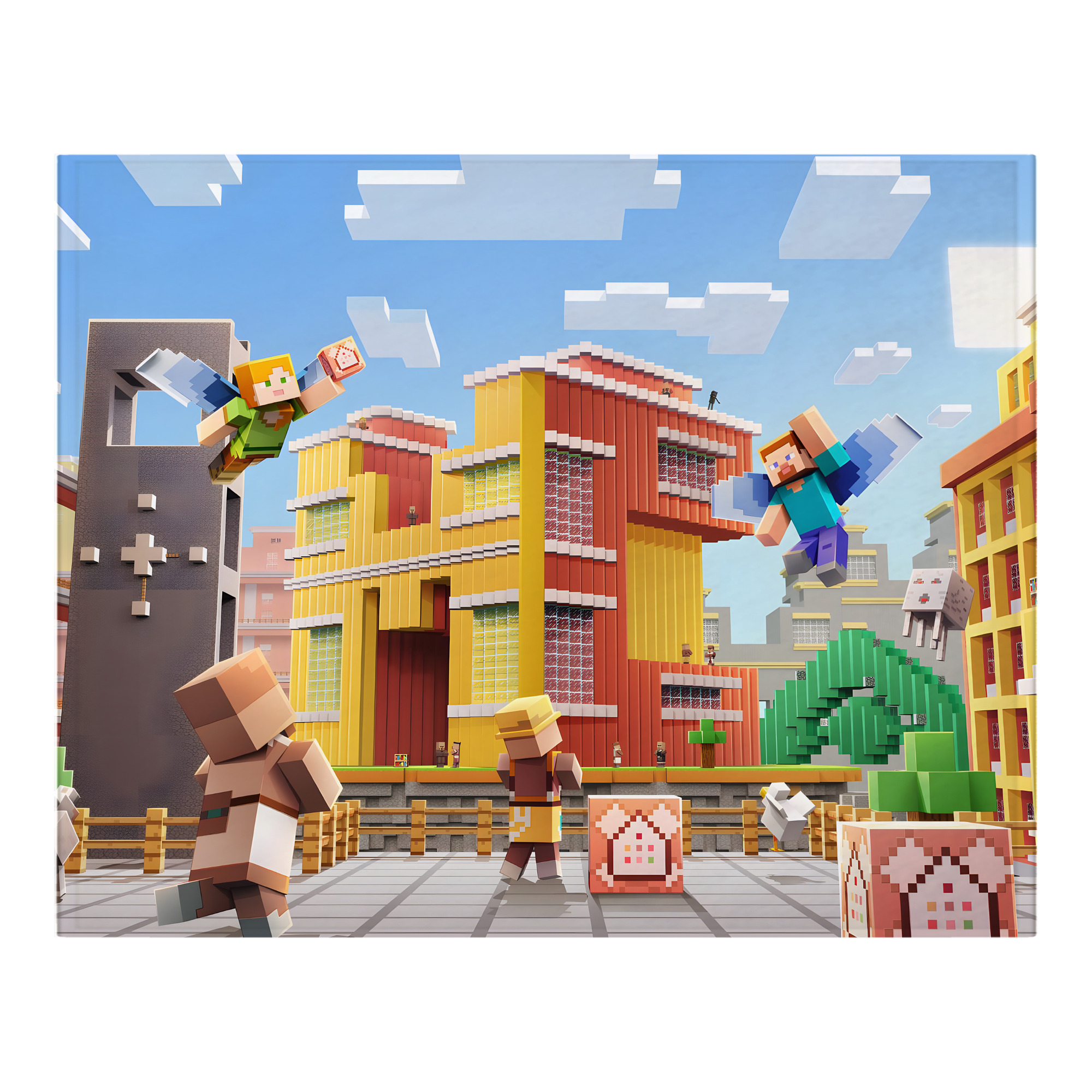 （画像用） マインクラフト ブロックの世界 Minecraft MC Block world フランネルブランケット・多サイズ対応（横型）
