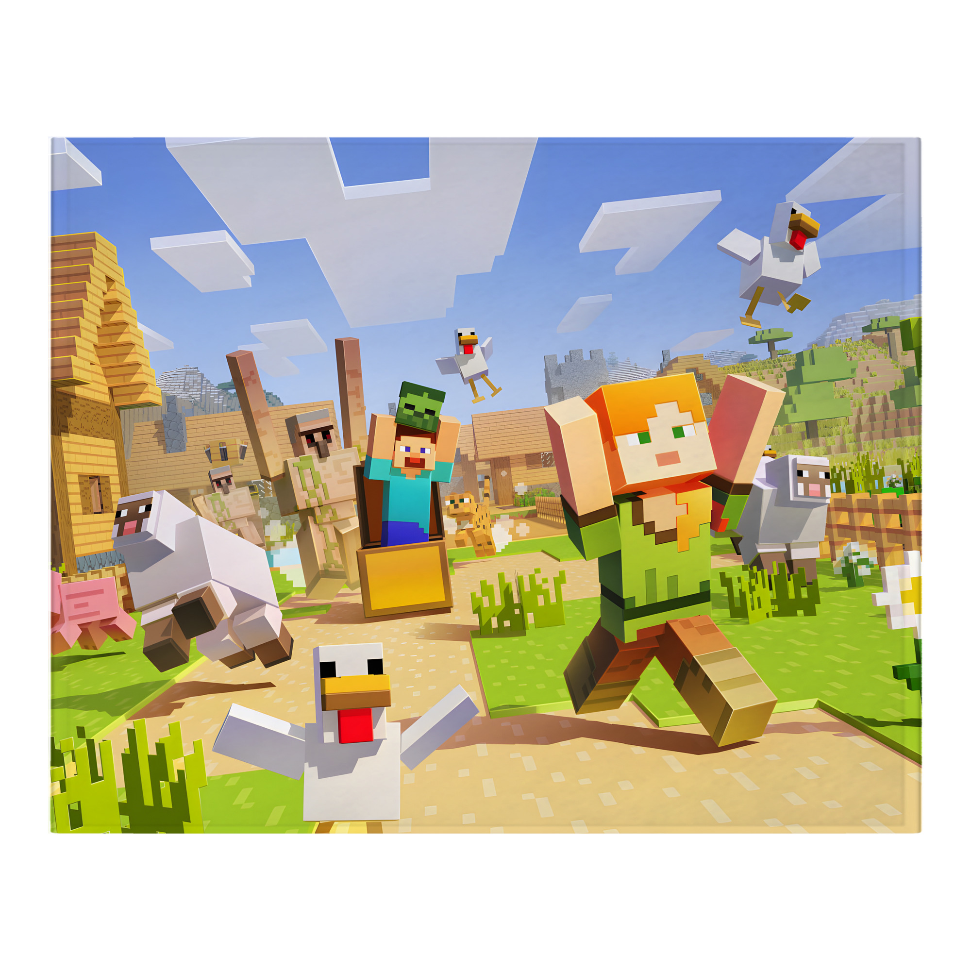 （画像用） マインクラフト ブロックの世界 Minecraft MC Block world フランネルブランケット・多サイズ対応（横型）