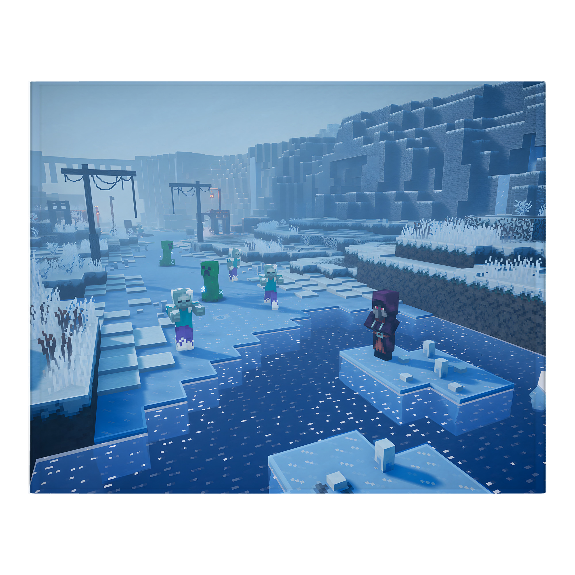 （画像用） マインクラフト ブロックの世界 Minecraft MC Block world フランネルブランケット・多サイズ対応（横型）