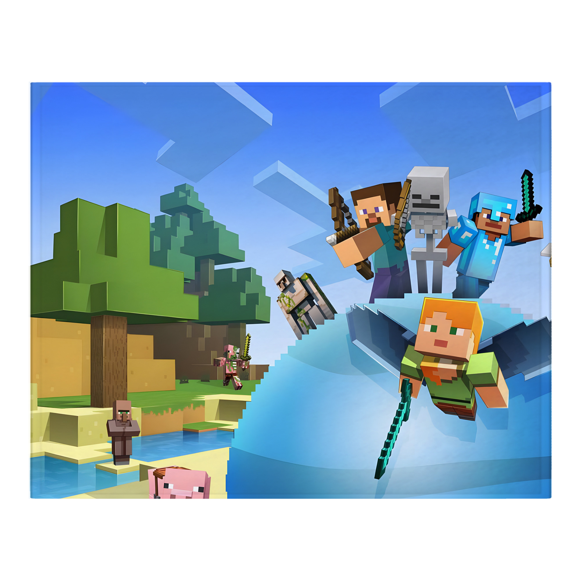 （画像用） マインクラフト ブロックの世界 Minecraft MC Block world フランネルブランケット・多サイズ対応（横型）