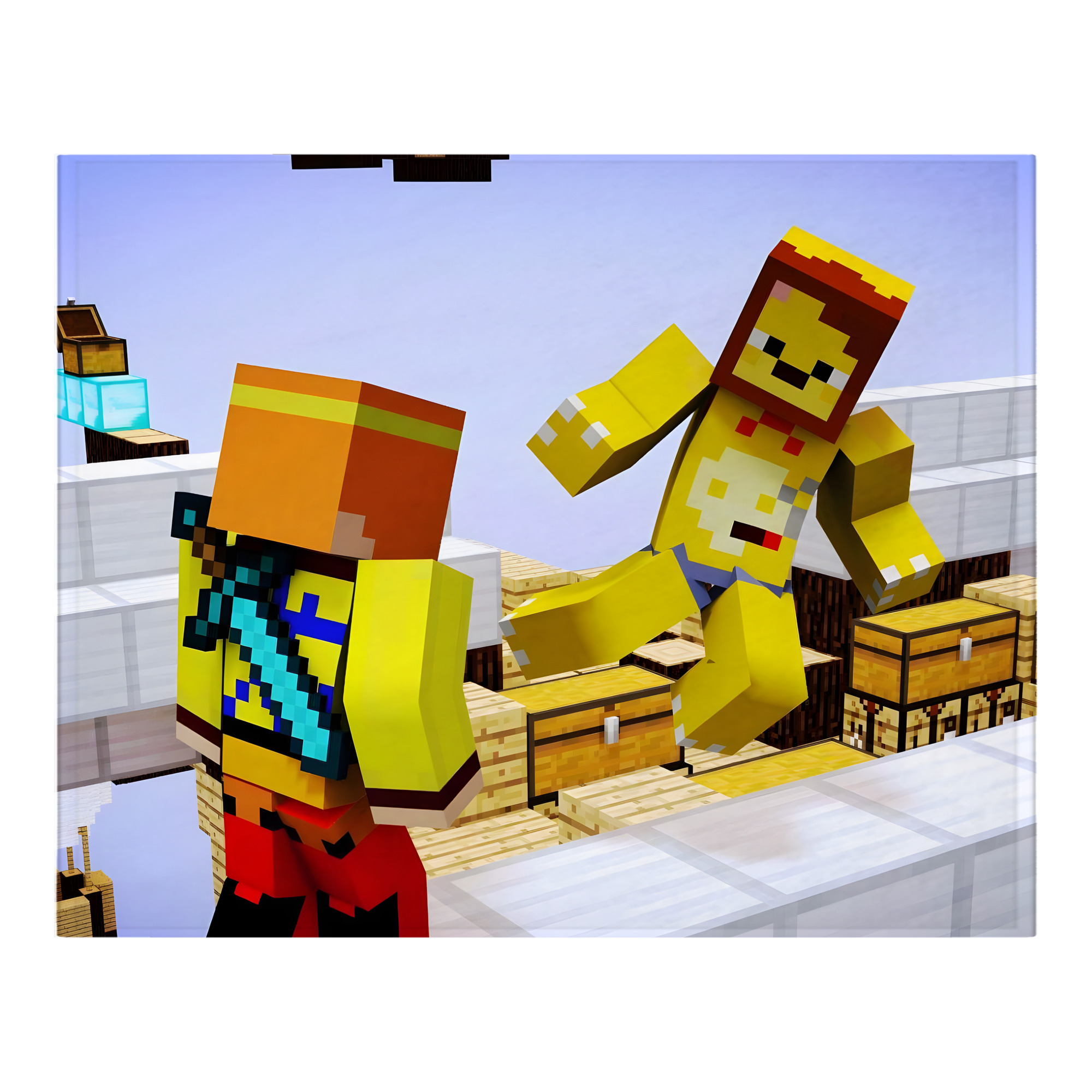 （画像用） マインクラフト ブロックの世界 Minecraft MC Block world フランネルブランケット・多サイズ対応（横型）