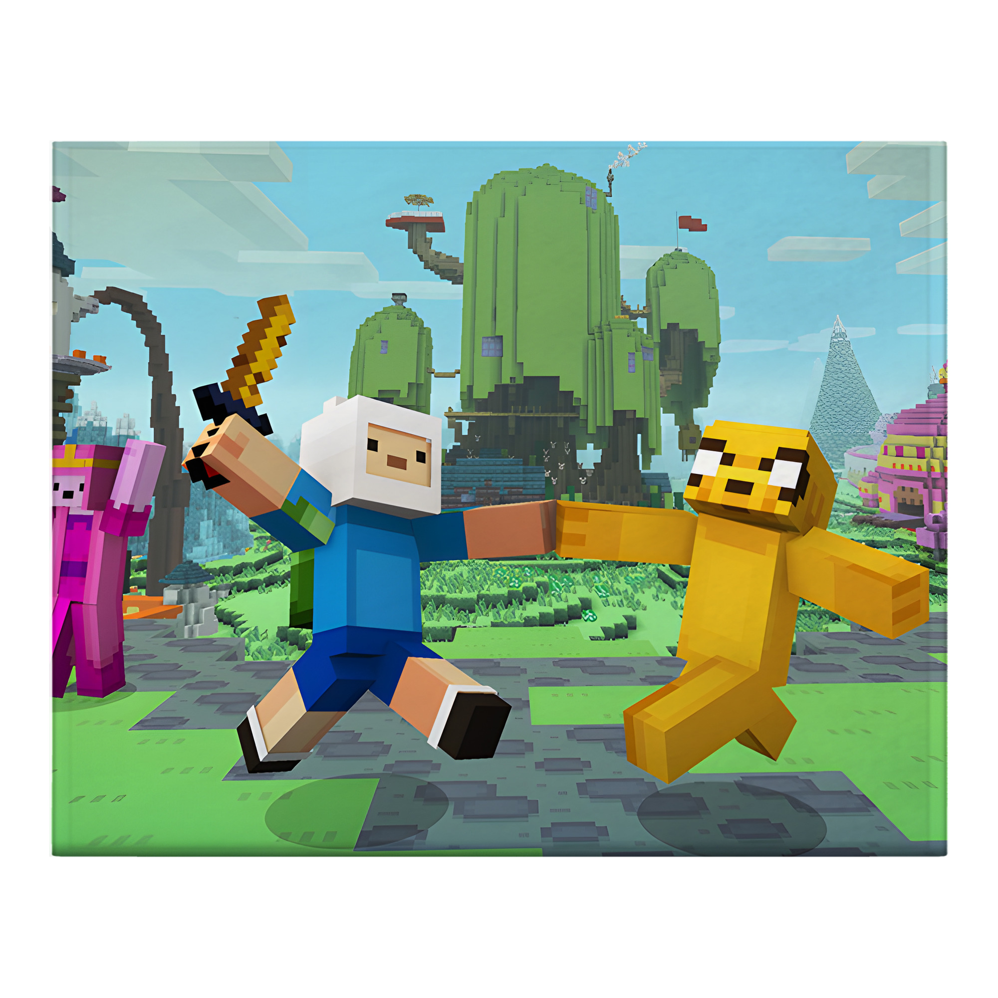 （画像用） マインクラフト ブロックの世界 Minecraft MC Block world フランネルブランケット・多サイズ対応（横型）