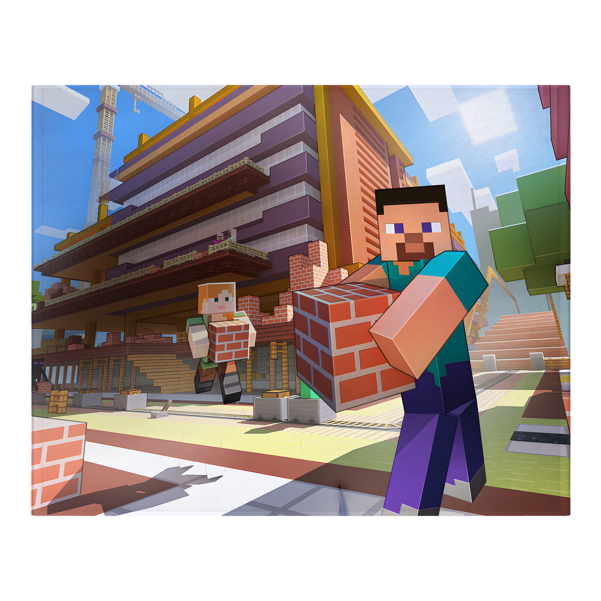 （画像用） マインクラフト ブロックの世界 Minecraft MC Block world フランネルブランケット・多サイズ対応（横型）