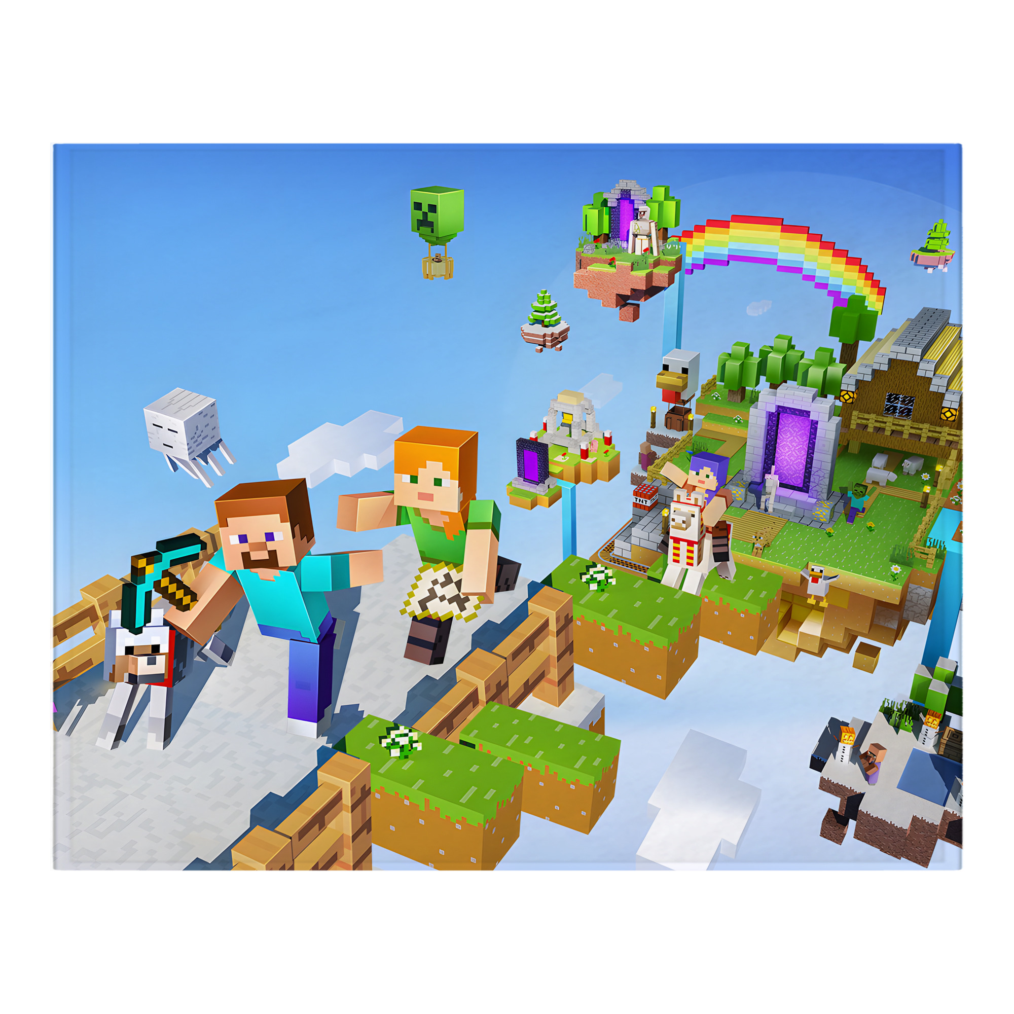（画像用） マインクラフト ブロックの世界 Minecraft MC Block world フランネルブランケット・多サイズ対応（横型）