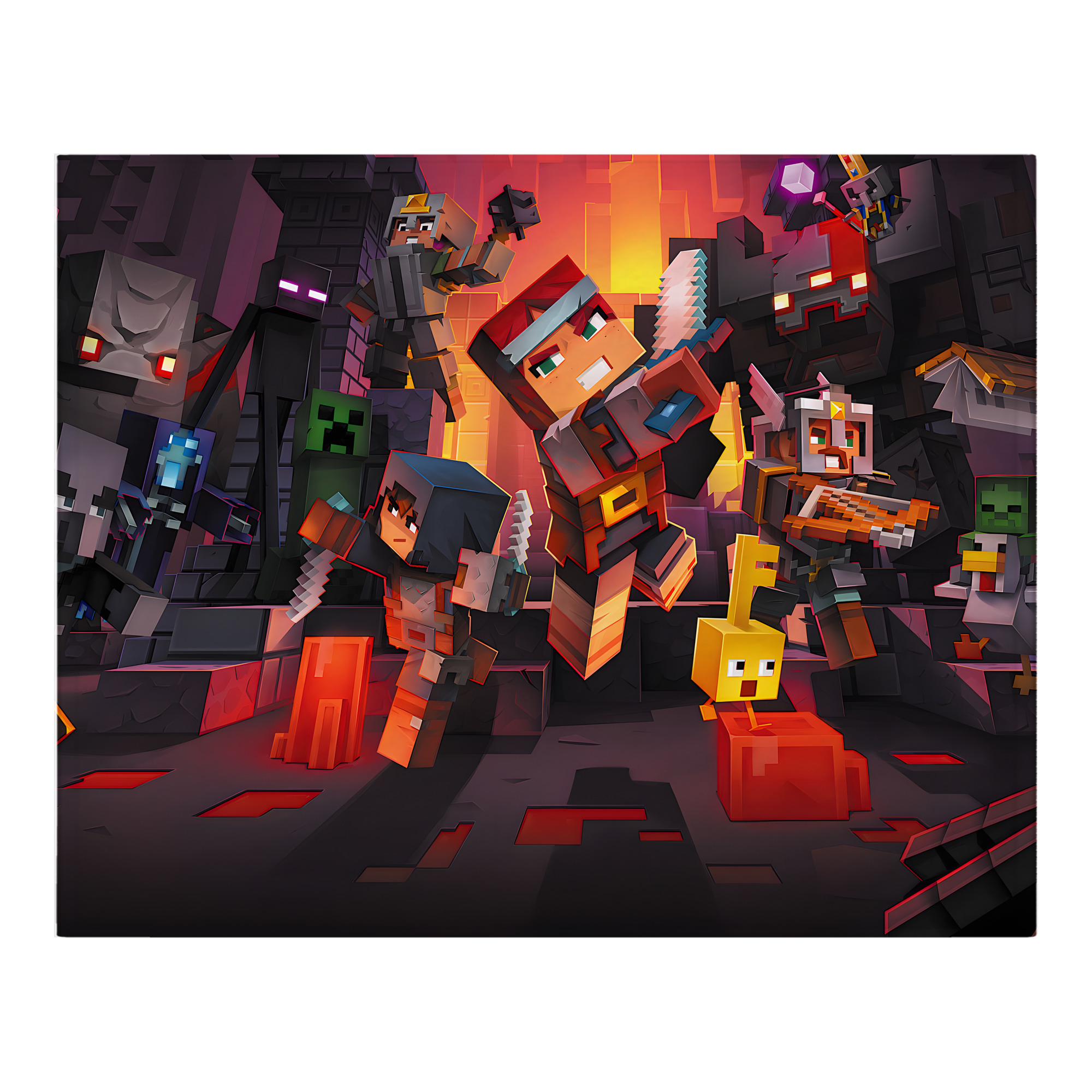 （画像用） マインクラフト ブロックの世界 Minecraft MC Block world フランネルブランケット・多サイズ対応（横型）