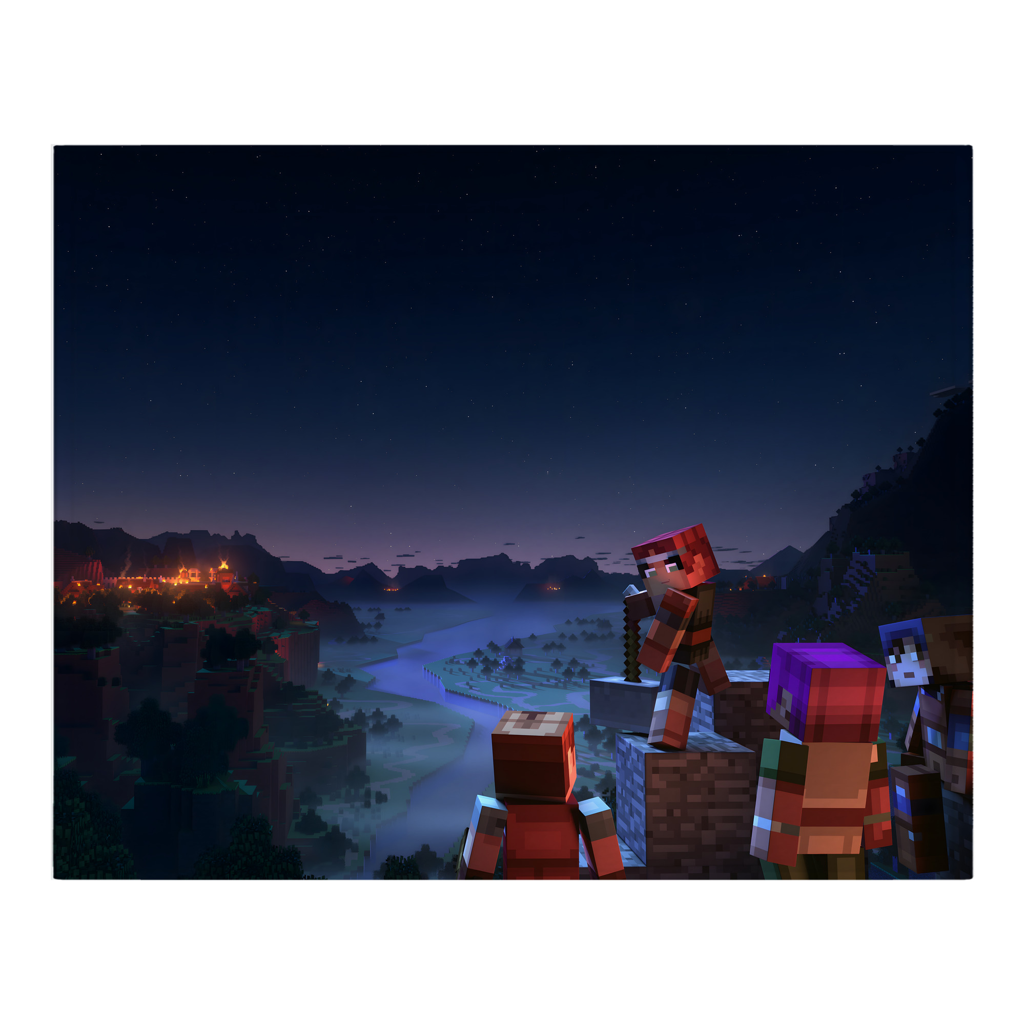 （画像用） マインクラフト ブロックの世界 Minecraft MC Block world フランネルブランケット・多サイズ対応（横型）