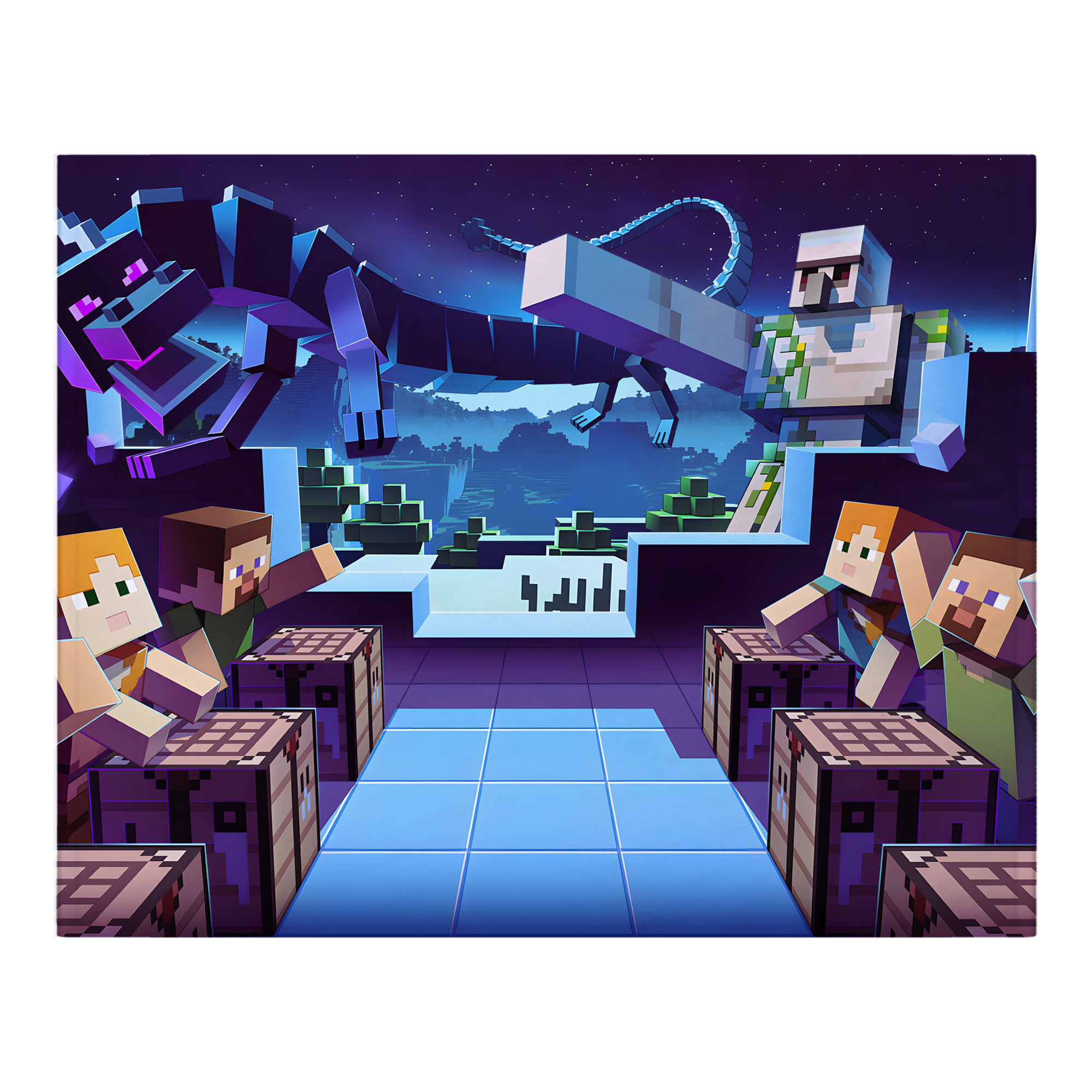 （画像用） マインクラフト ブロックの世界 Minecraft MC Block world フランネルブランケット・多サイズ対応（横型）
