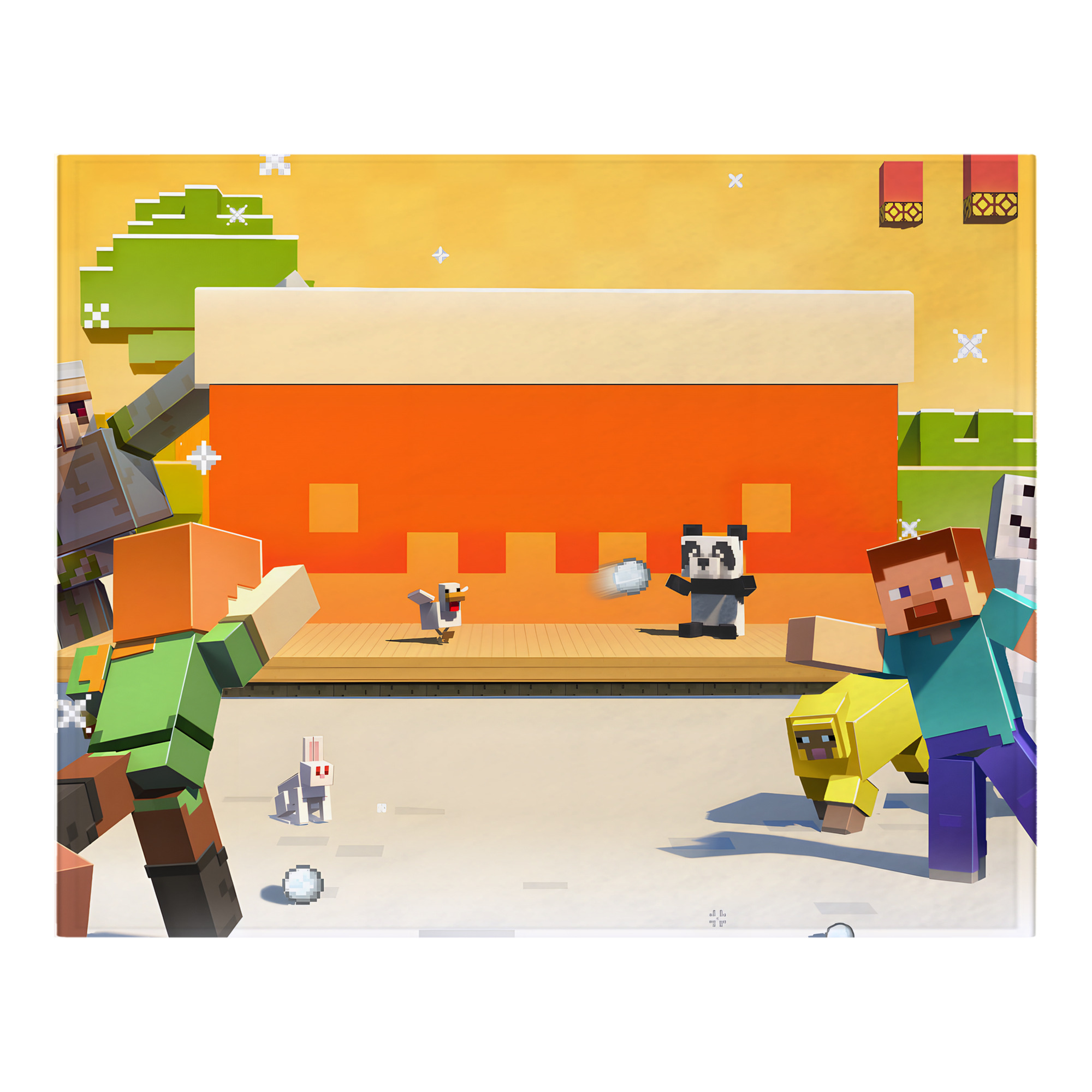 （画像用） マインクラフト ブロックの世界 Minecraft MC Block world フランネルブランケット・多サイズ対応（横型）