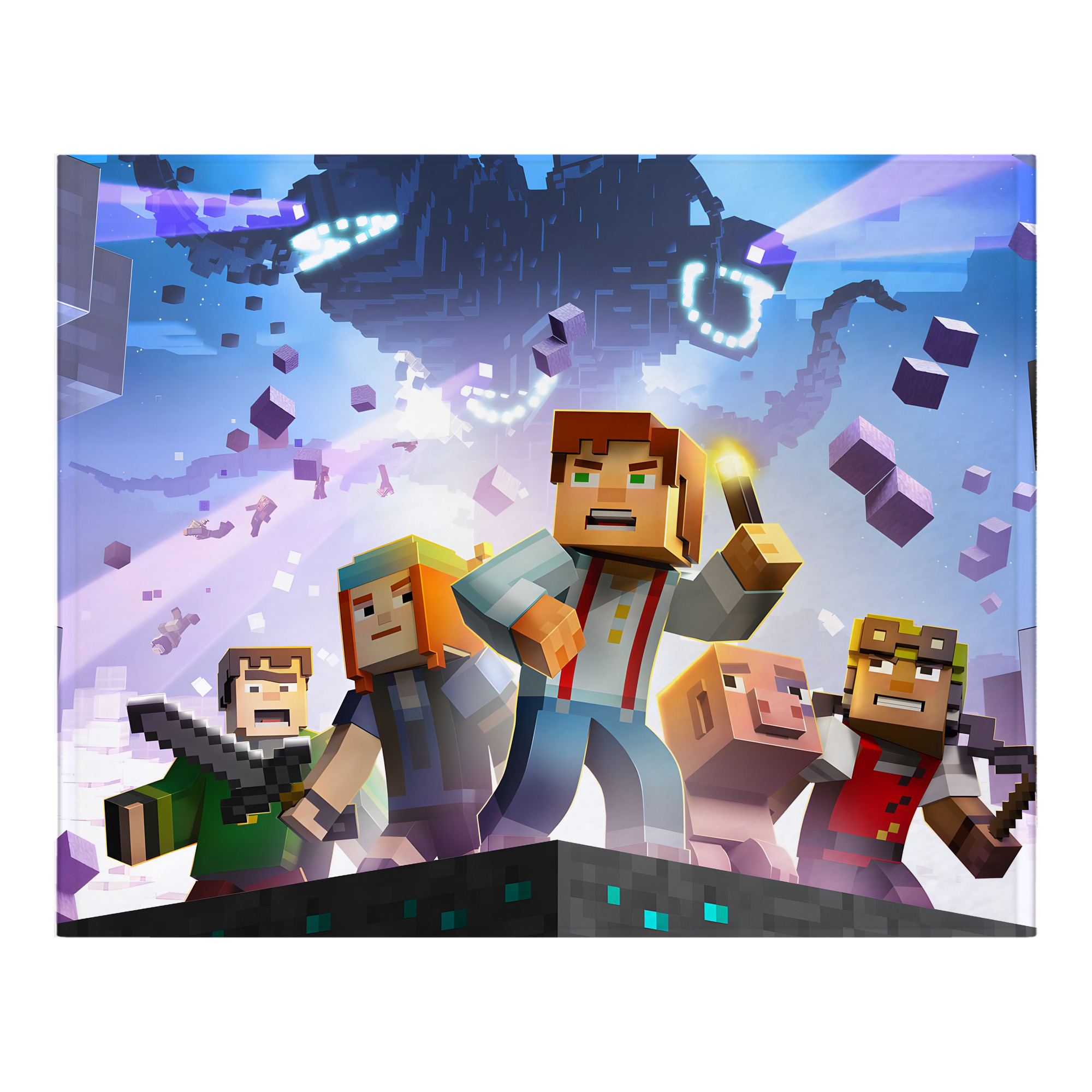 （画像用） マインクラフト ブロックの世界 Minecraft MC Block world フランネルブランケット・多サイズ対応（横型）