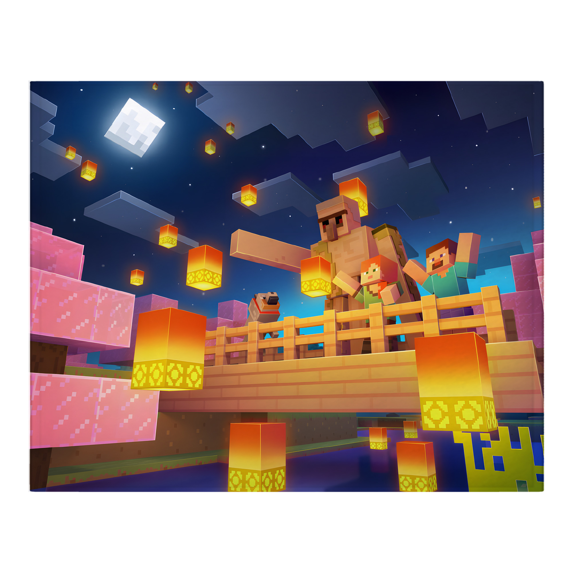 （画像用） マインクラフト ブロックの世界 Minecraft MC Block world フランネルブランケット・多サイズ対応（横型）