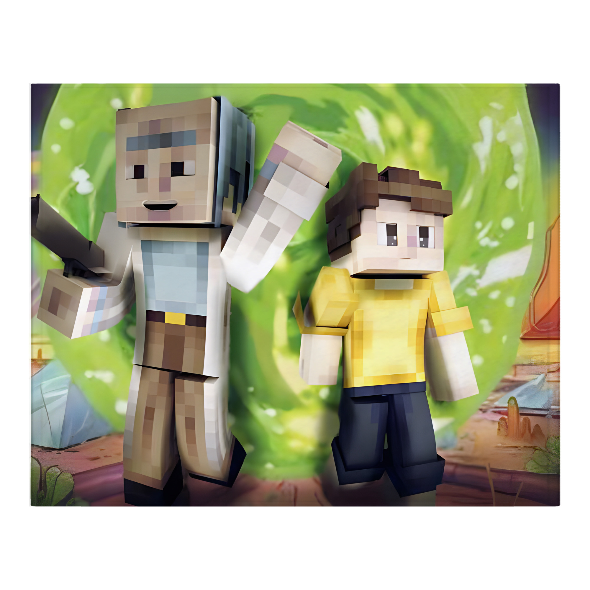 （画像用） マインクラフト ブロックの世界 Minecraft MC Block world フランネルブランケット・多サイズ対応（横型）