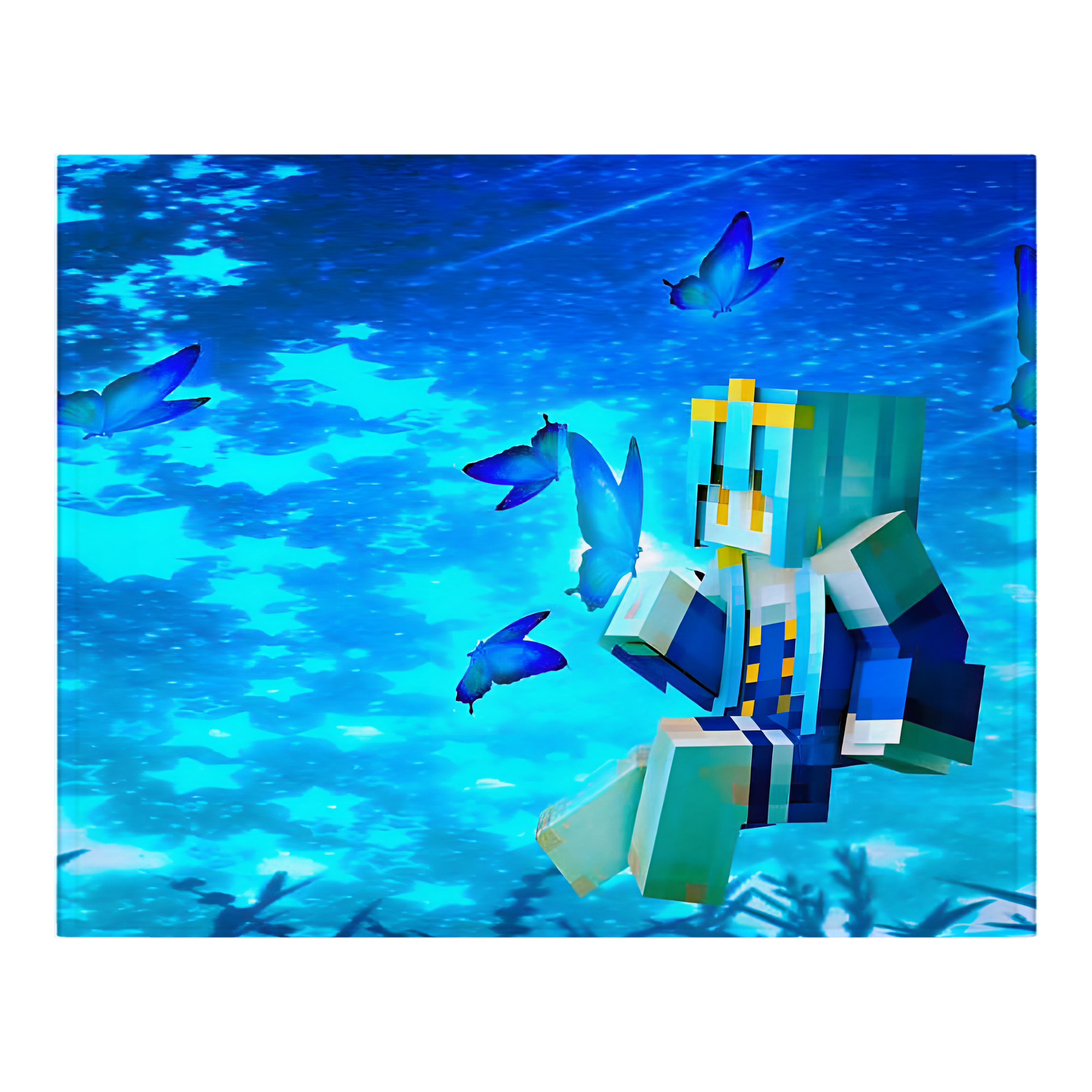 （画像用） マインクラフト ブロックの世界 Minecraft MC Block world フランネルブランケット・多サイズ対応（横型）