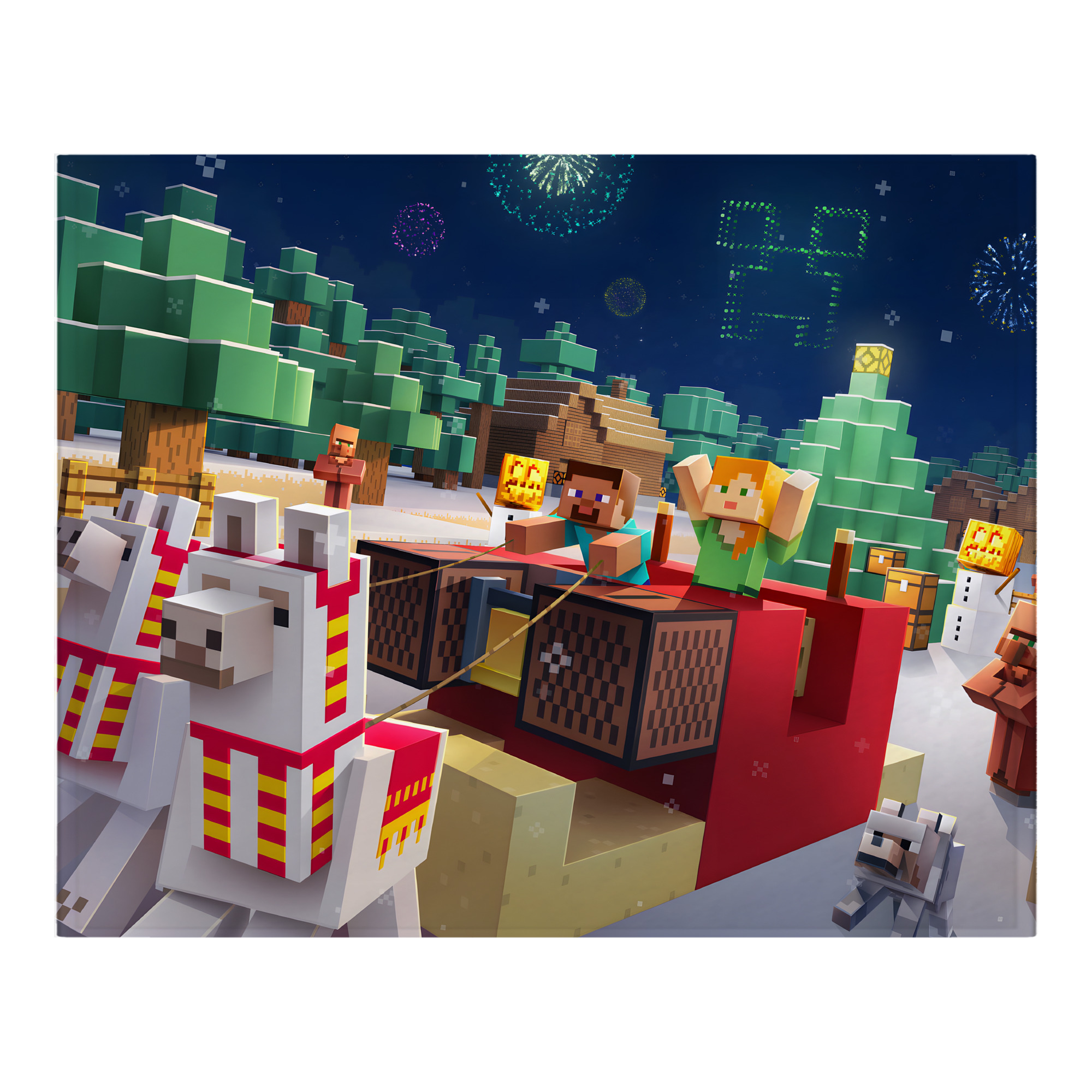 （画像用） マインクラフト ブロックの世界 Minecraft MC Block world フランネルブランケット・多サイズ対応（横型）