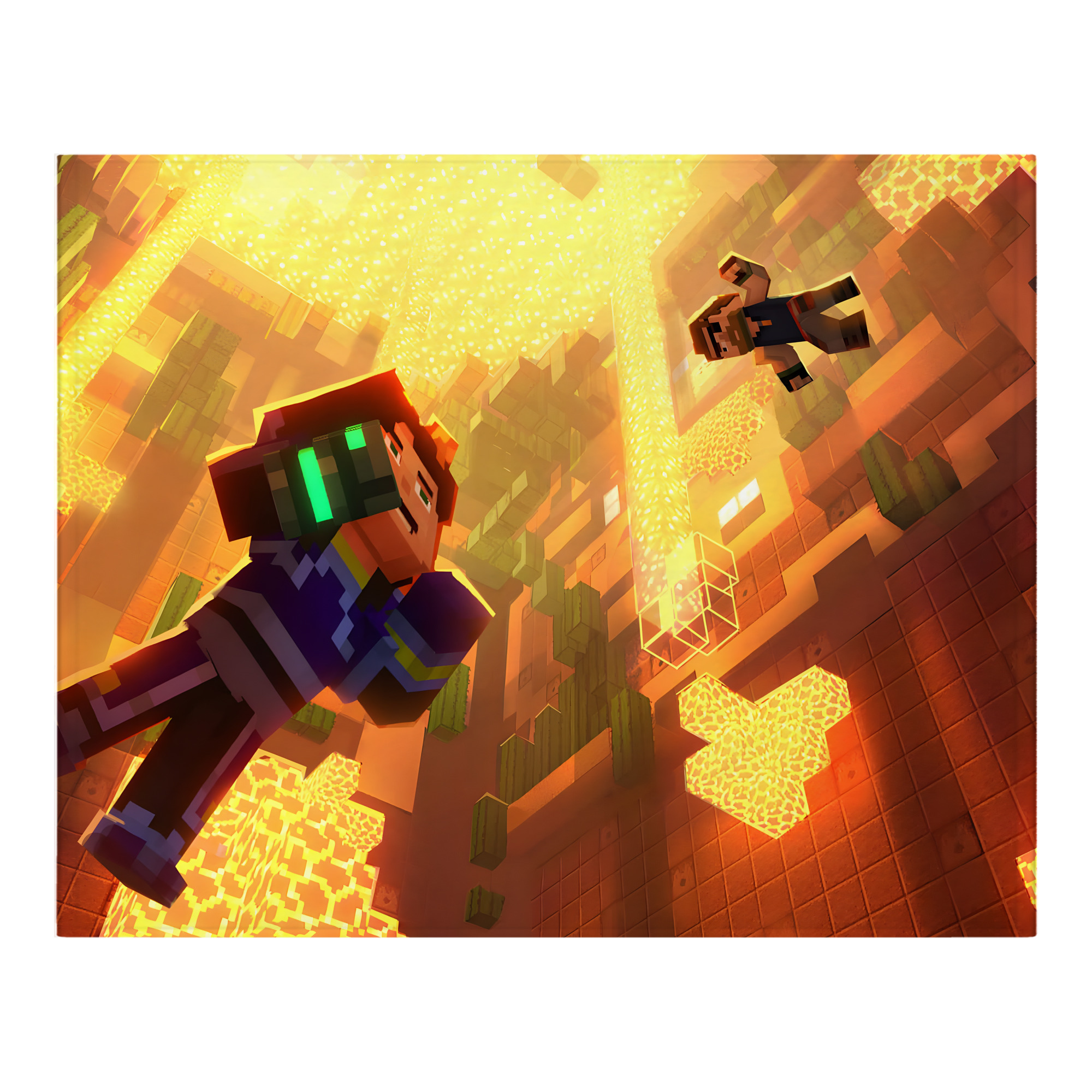 （画像用） マインクラフト ブロックの世界 Minecraft MC Block world フランネルブランケット・多サイズ対応（横型）