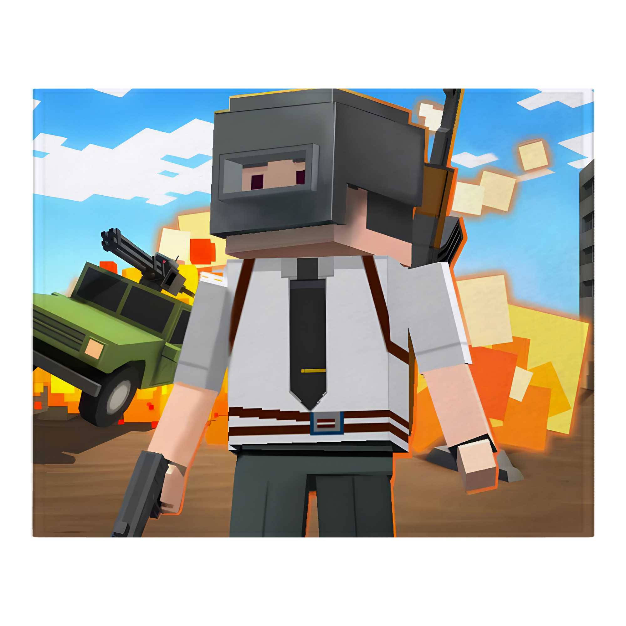 （画像用） マインクラフト ブロックの世界 Minecraft MC Block world フランネルブランケット・多サイズ対応（横型）