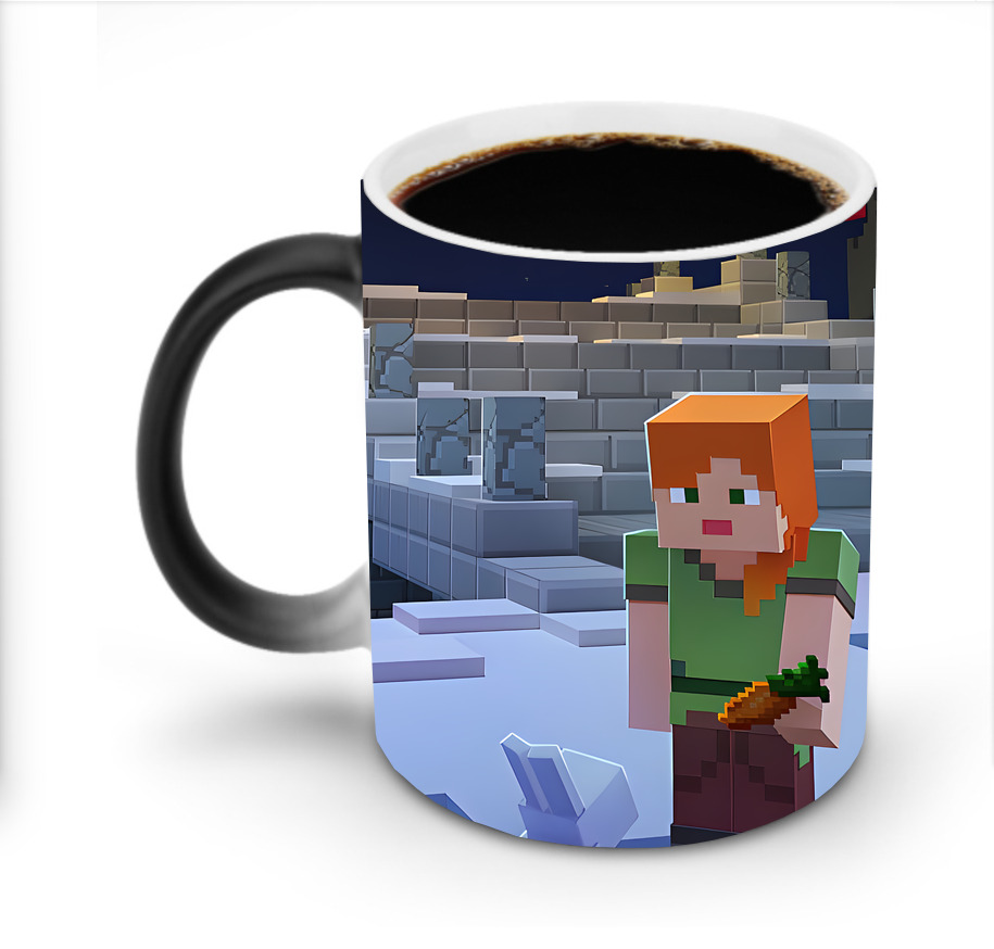 （画像用） マインクラフト ブロックの世界 Minecraft MC Block world 温度変色マグカップ