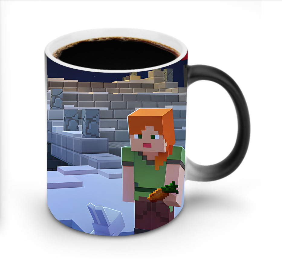 （画像用） マインクラフト ブロックの世界 Minecraft MC Block world 温度変色マグカップ