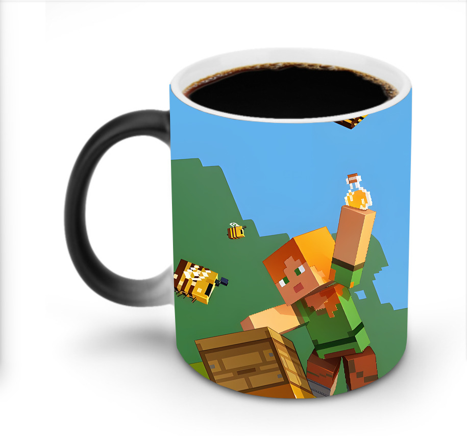 （画像用） マインクラフト ブロックの世界 Minecraft MC Block world 温度変色マグカップ