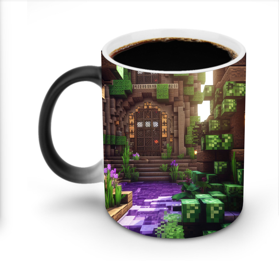 （画像用） マインクラフト ブロックの世界 Minecraft MC Block world 温度変色マグカップ
