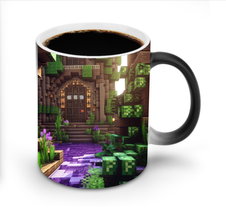 （画像用） マインクラフト ブロックの世界 Minecraft MC Block world 温度変色マグカップ