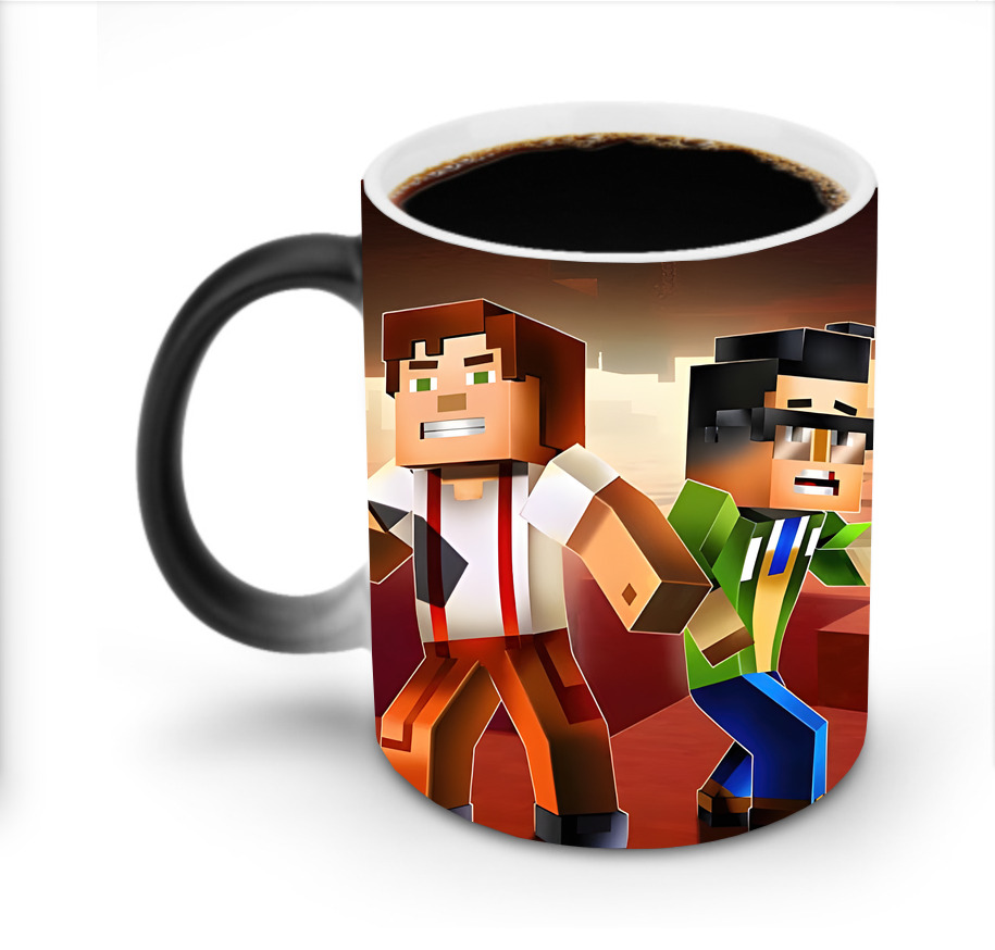 （画像用） マインクラフト ブロックの世界 Minecraft MC Block world 温度変色マグカップ