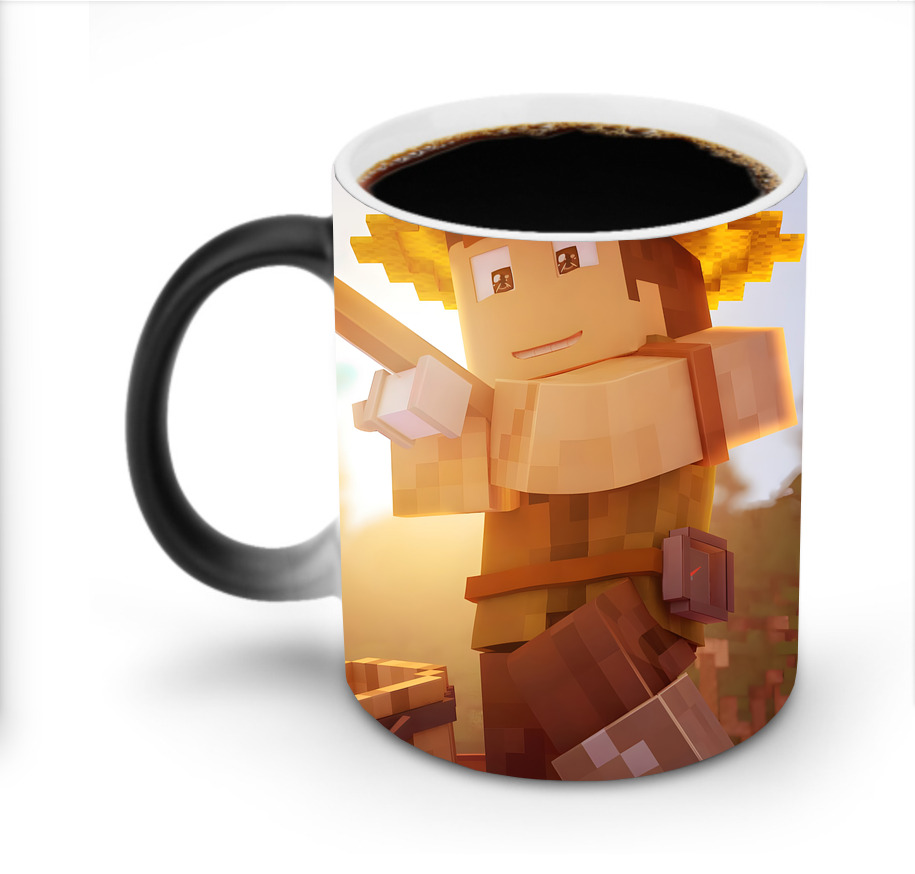（画像用） マインクラフト ブロックの世界 Minecraft MC Block world 温度変色マグカップ