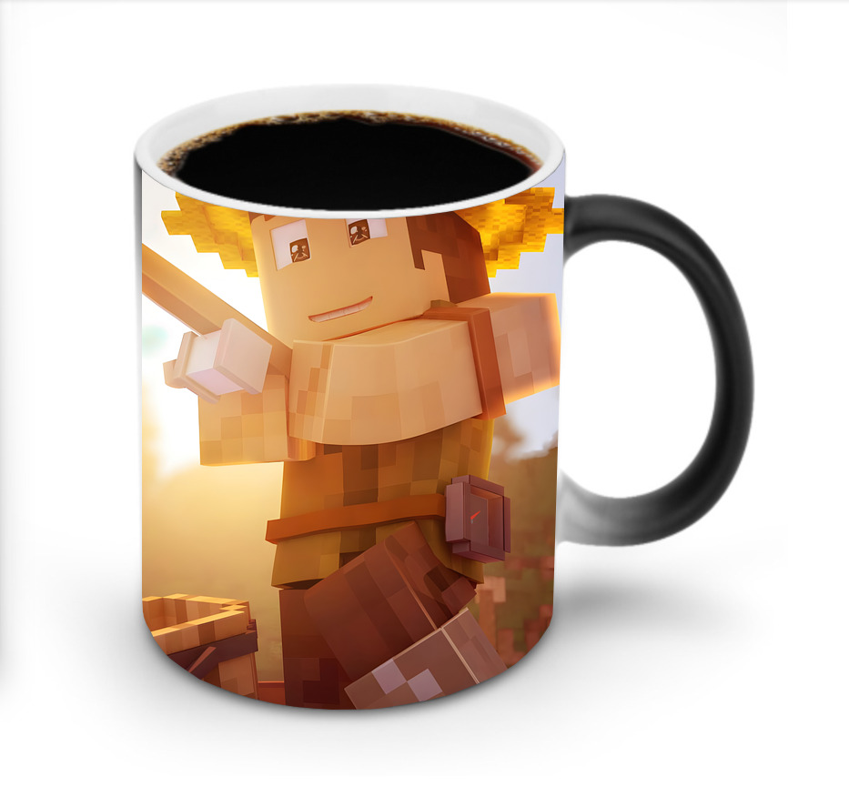 （画像用） マインクラフト ブロックの世界 Minecraft MC Block world 温度変色マグカップ