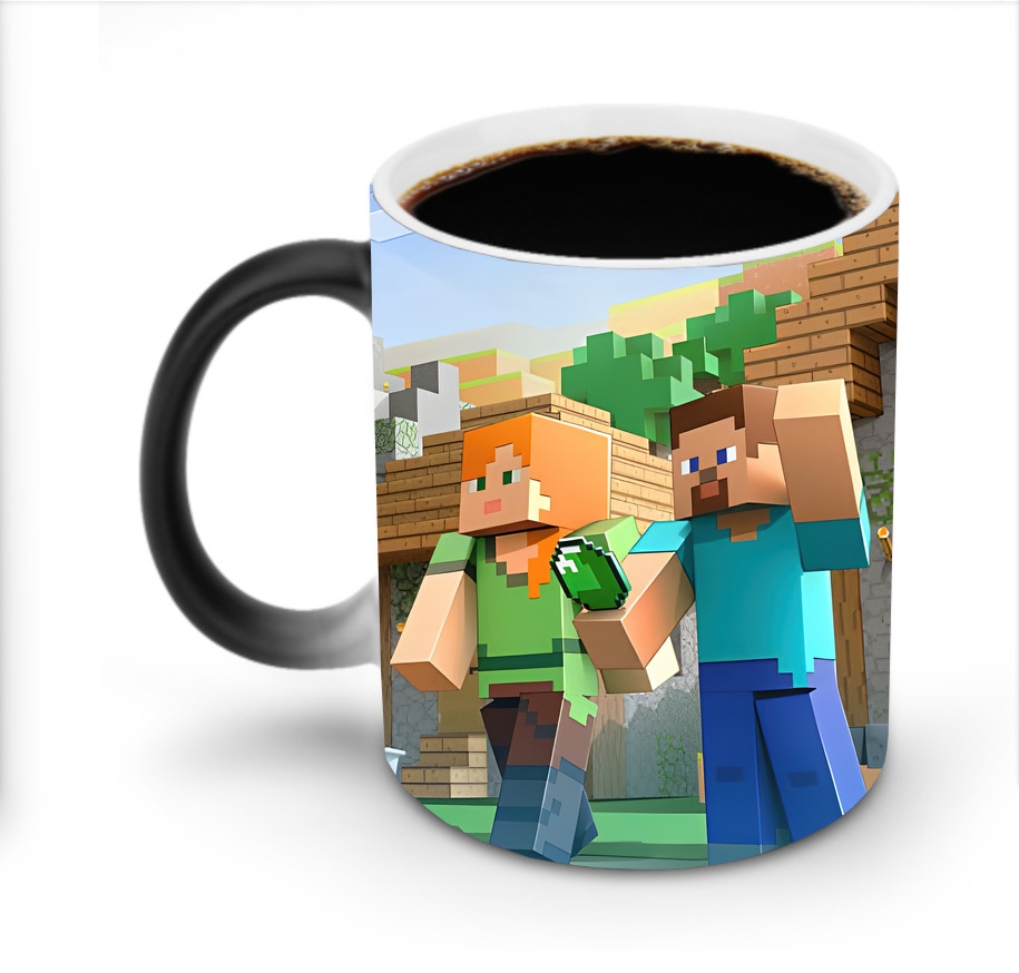 （画像用） マインクラフト ブロックの世界 Minecraft MC Block world 温度変色マグカップ