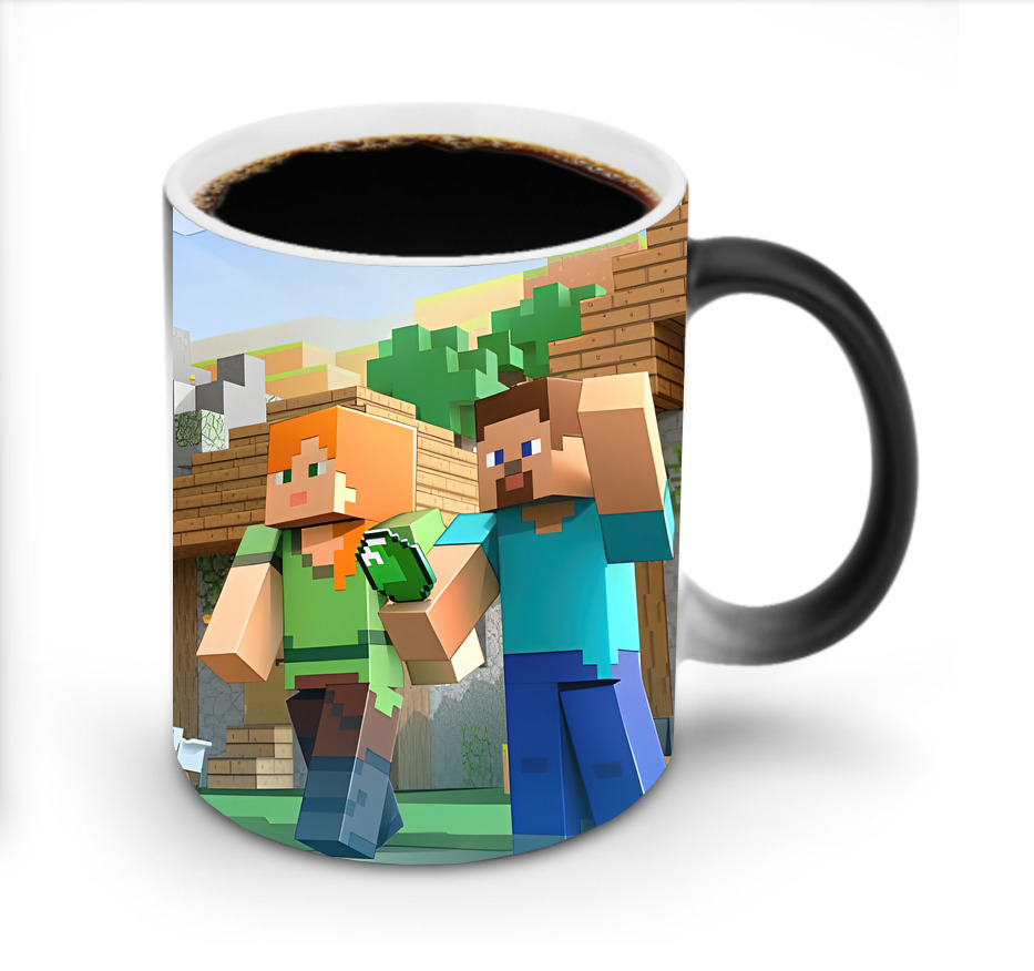 （画像用） マインクラフト ブロックの世界 Minecraft MC Block world 温度変色マグカップ