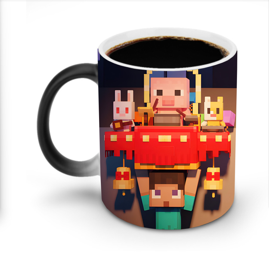 （画像用） マインクラフト ブロックの世界 Minecraft MC Block world 温度変色マグカップ
