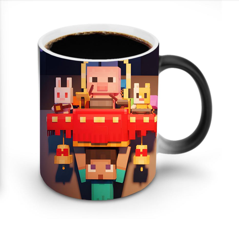 （画像用） マインクラフト ブロックの世界 Minecraft MC Block world 温度変色マグカップ