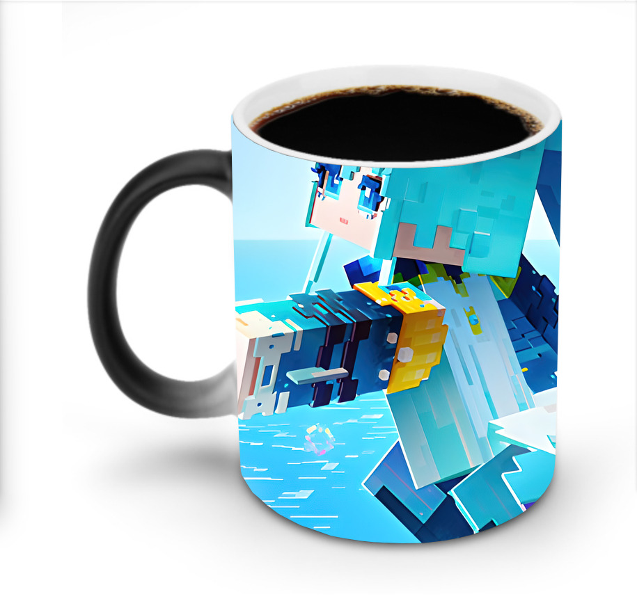 （画像用） マインクラフト ブロックの世界 Minecraft MC Block world 温度変色マグカップ