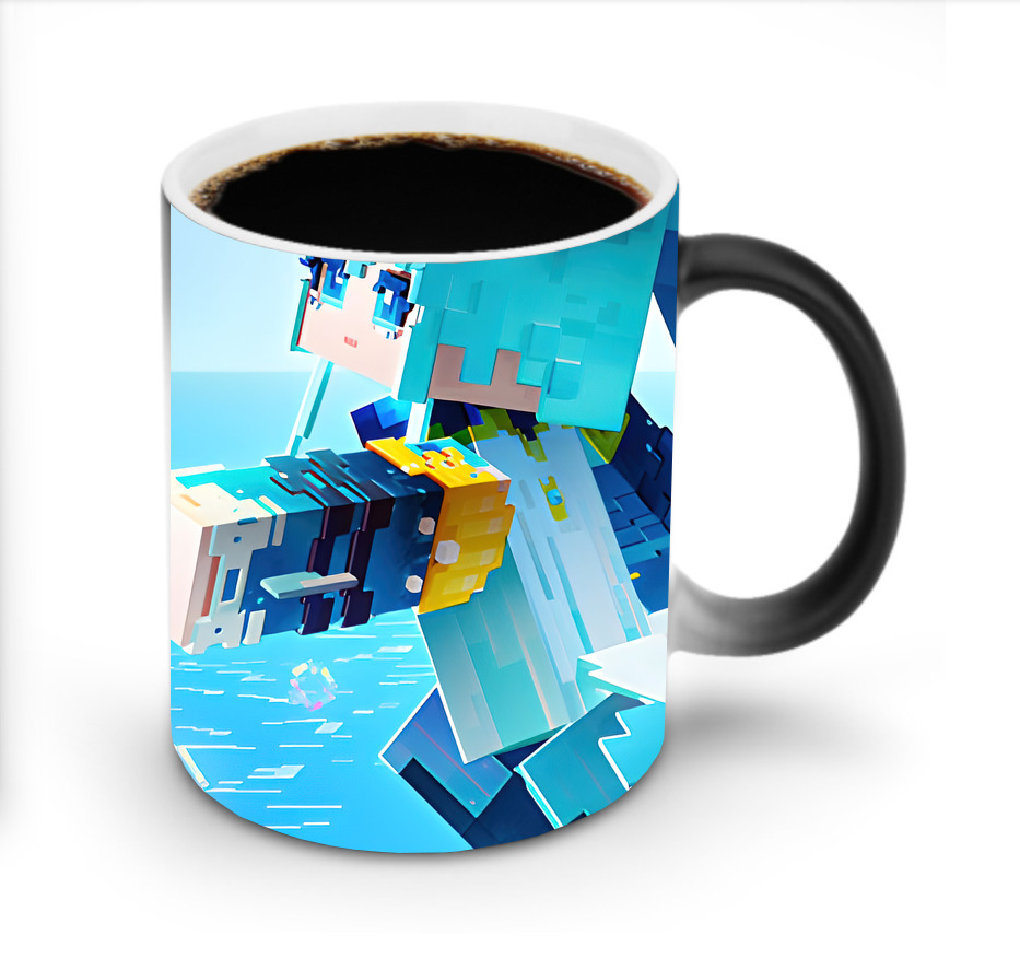 （画像用） マインクラフト ブロックの世界 Minecraft MC Block world 温度変色マグカップ