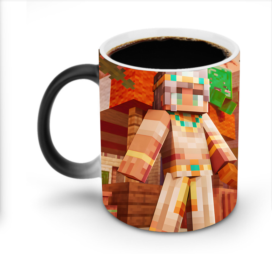 （画像用） マインクラフト ブロックの世界 Minecraft MC Block world 温度変色マグカップ