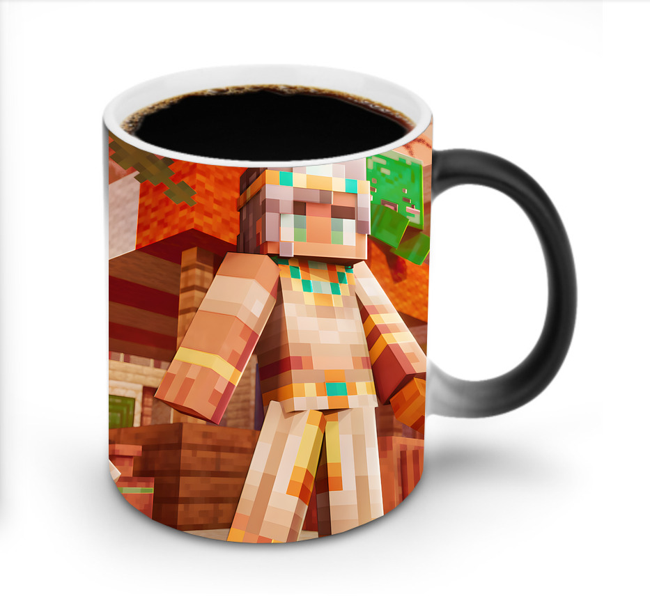 （画像用） マインクラフト ブロックの世界 Minecraft MC Block world 温度変色マグカップ