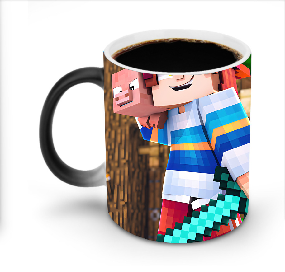 （画像用） マインクラフト ブロックの世界 Minecraft MC Block world 温度変色マグカップ