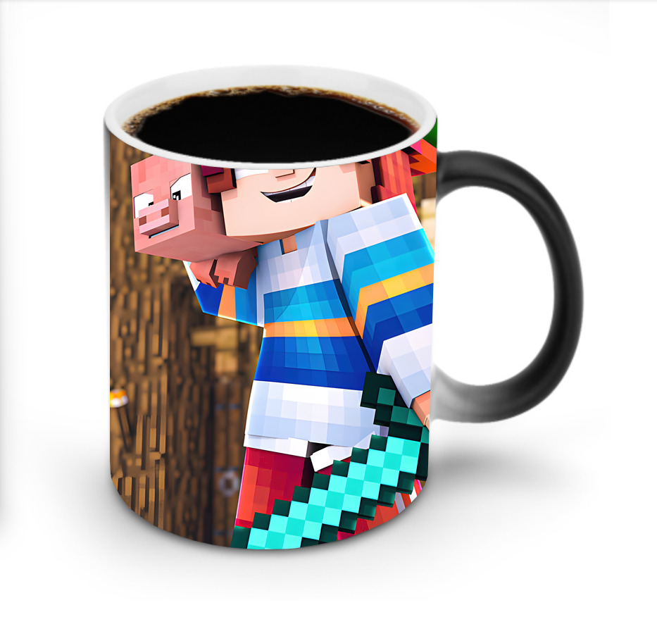 （画像用） マインクラフト ブロックの世界 Minecraft MC Block world 温度変色マグカップ