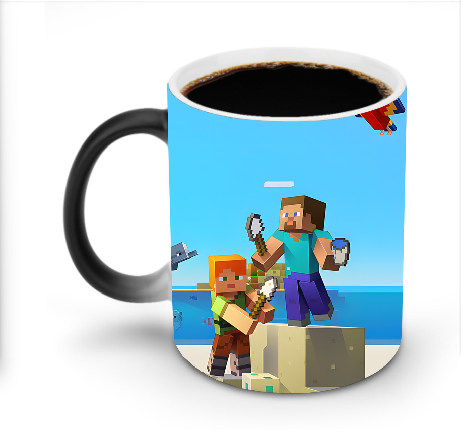 （画像用） マインクラフト ブロックの世界 Minecraft MC Block world 温度変色マグカップ