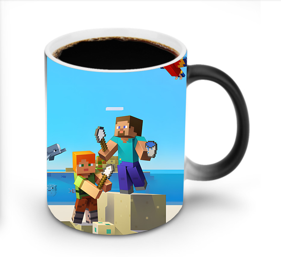（画像用） マインクラフト ブロックの世界 Minecraft MC Block world 温度変色マグカップ