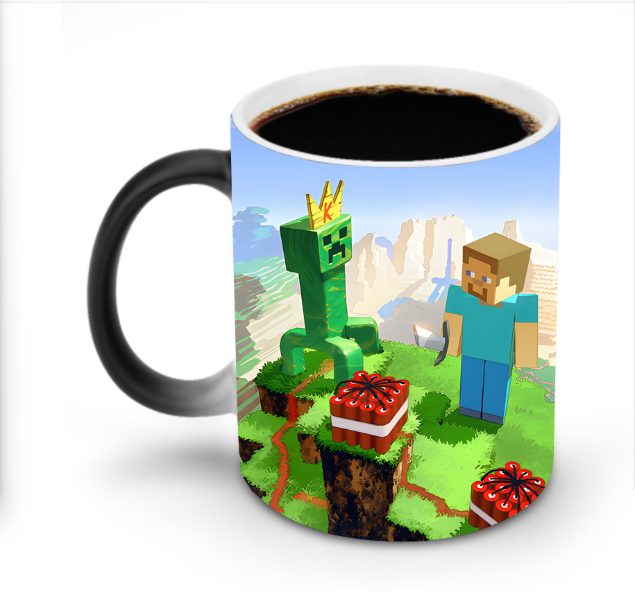 （画像用） マインクラフト ブロックの世界 Minecraft MC Block world 温度変色マグカップ