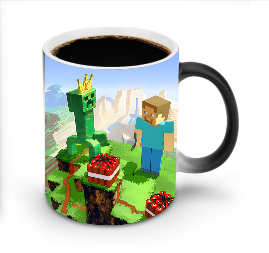 （画像用） マインクラフト ブロックの世界 Minecraft MC Block world 温度変色マグカップ