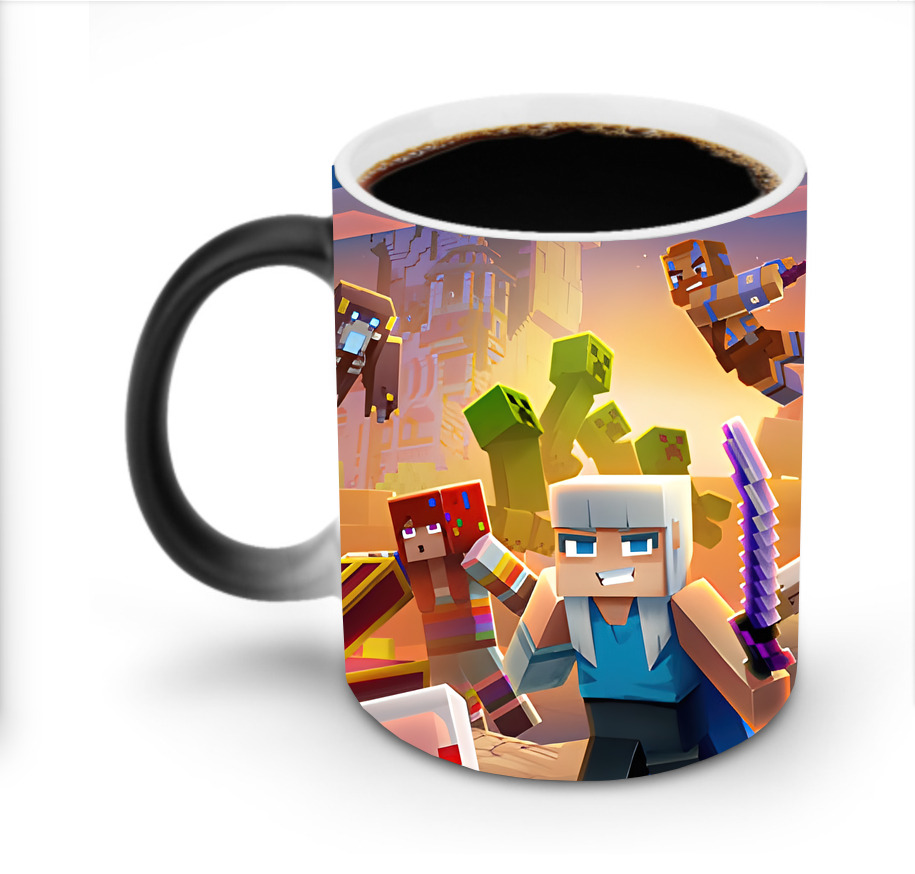 （画像用） マインクラフト ブロックの世界 Minecraft MC Block world 温度変色マグカップ