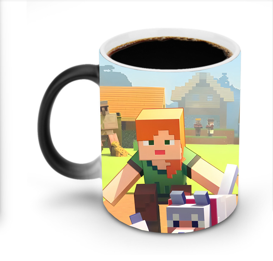 （画像用） マインクラフト ブロックの世界 Minecraft MC Block world 温度変色マグカップ