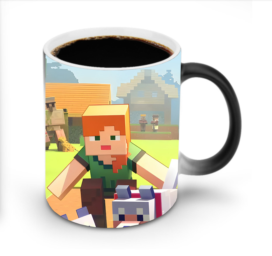 （画像用） マインクラフト ブロックの世界 Minecraft MC Block world 温度変色マグカップ