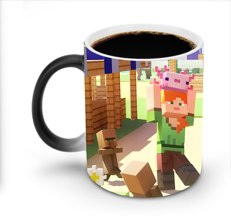 （画像用） マインクラフト ブロックの世界 Minecraft MC Block world 温度変色マグカップ