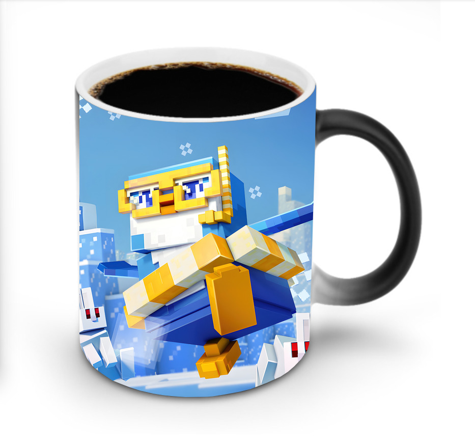 （画像用） マインクラフト ブロックの世界 Minecraft MC Block world 温度変色マグカップ