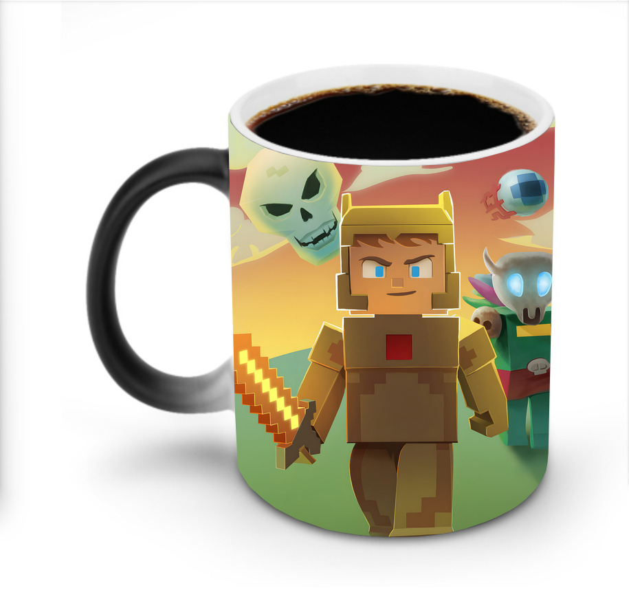 （画像用） マインクラフト ブロックの世界 Minecraft MC Block world 温度変色マグカップ