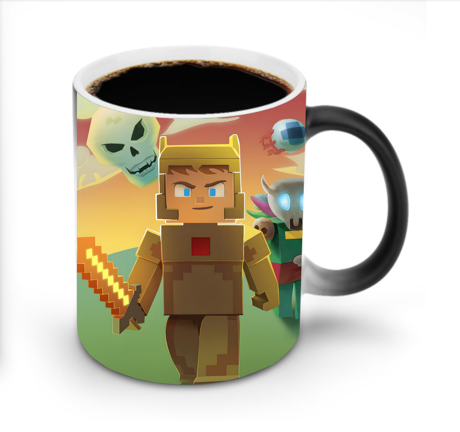 （画像用） マインクラフト ブロックの世界 Minecraft MC Block world 温度変色マグカップ